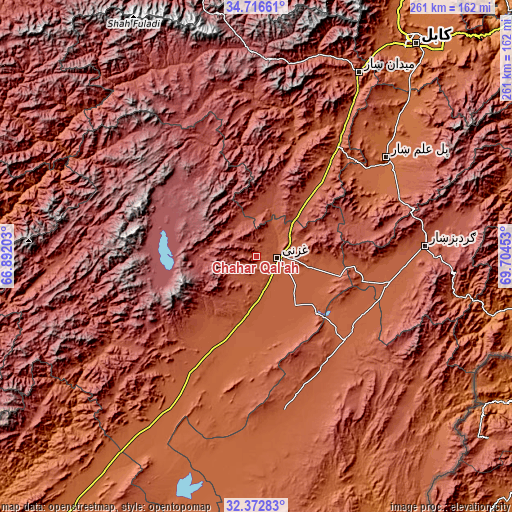 Topographic map of Chahār Qal‘ah