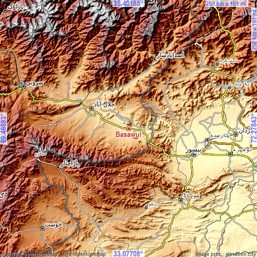 Topographic map of Bāsawul