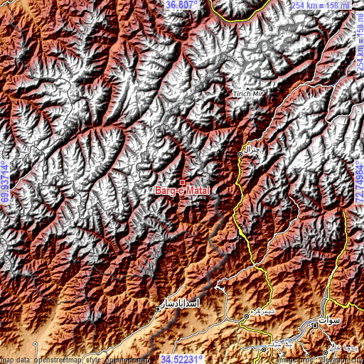 Topographic map of Barg-e Matāl