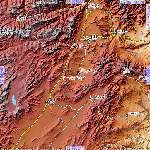 Topographic map of Baraki Barak
