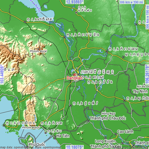 Topographic map of Dangkao