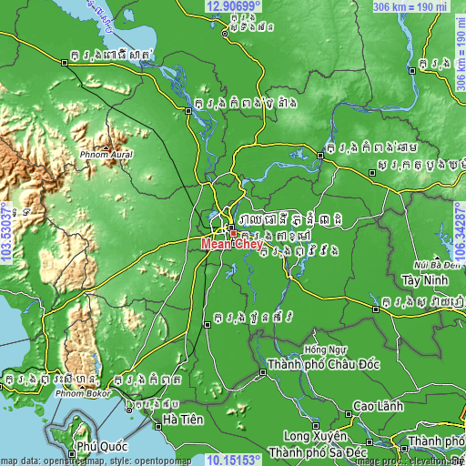 Topographic map of Mean Chey