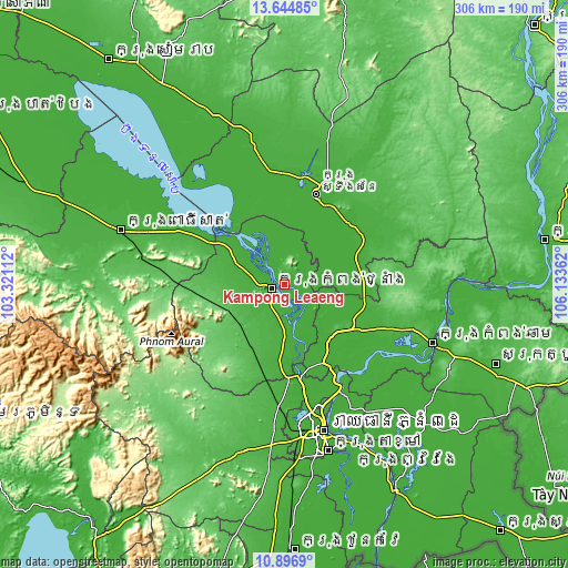 Topographic map of Kampong Leaeng