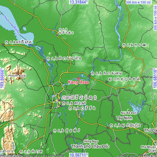 Topographic map of Kang Meas