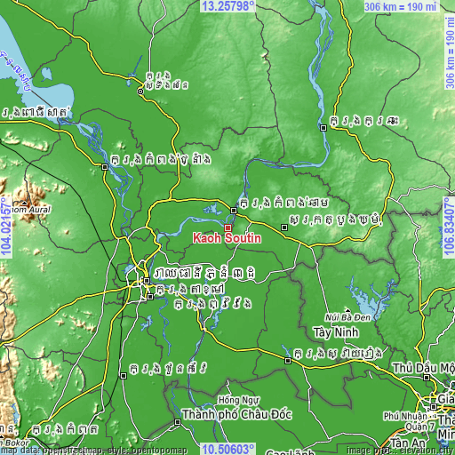Topographic map of Kaoh Soutin