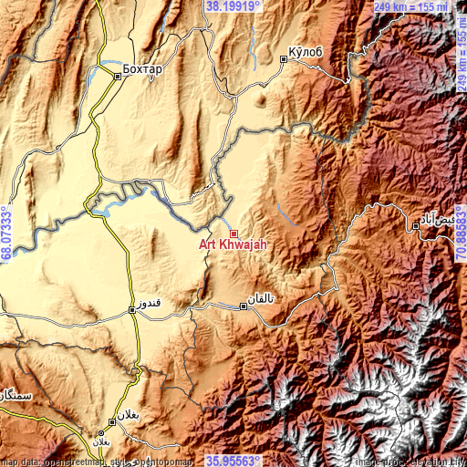 Topographic map of Ārt Khwājah