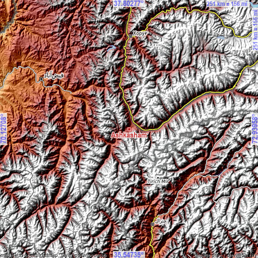 Topographic map of Ashkāsham