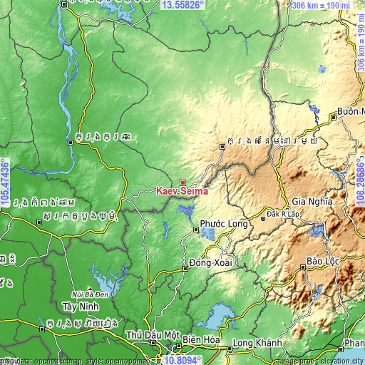 Topographic map of Kaev Seima
