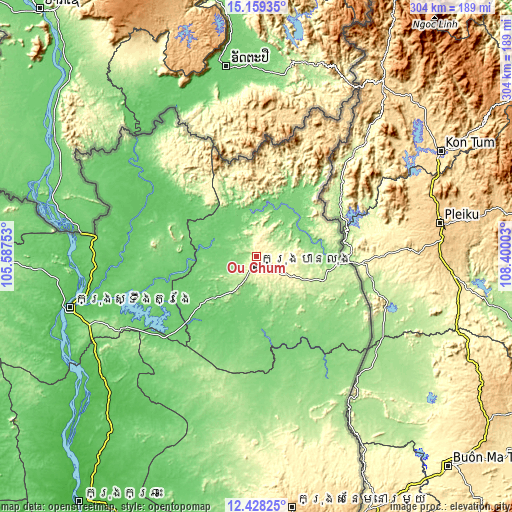 Topographic map of Ou Chum