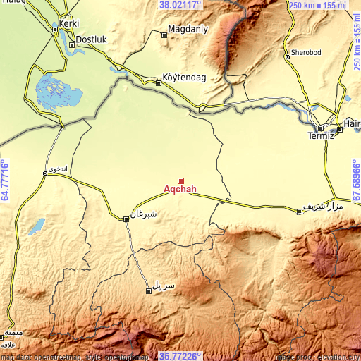 Topographic map of Āqchah