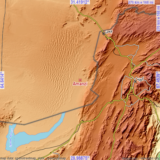 Topographic map of Amānzī
