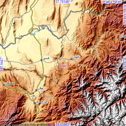 Topographic map of Afaki