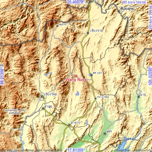 Topographic map of Wang Nuea