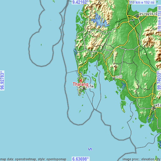 Topographic map of Thalang