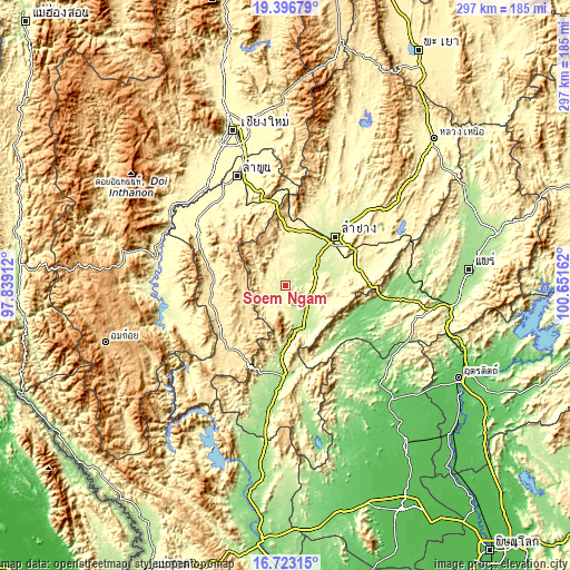 Topographic map of Soem Ngam