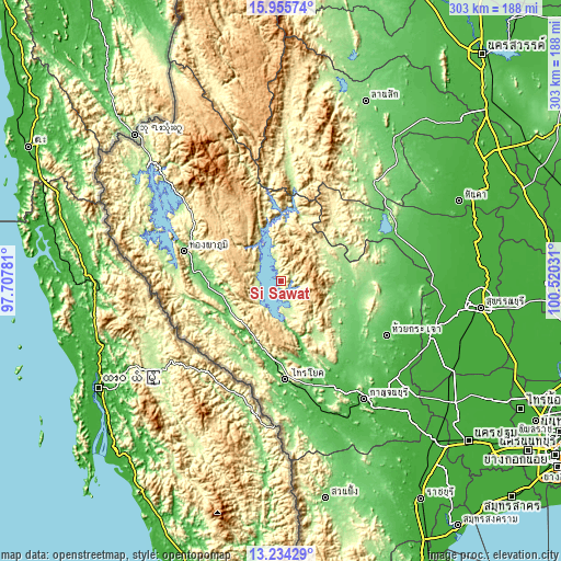 Topographic map of Si Sawat