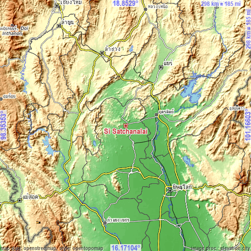 Topographic map of Si Satchanalai