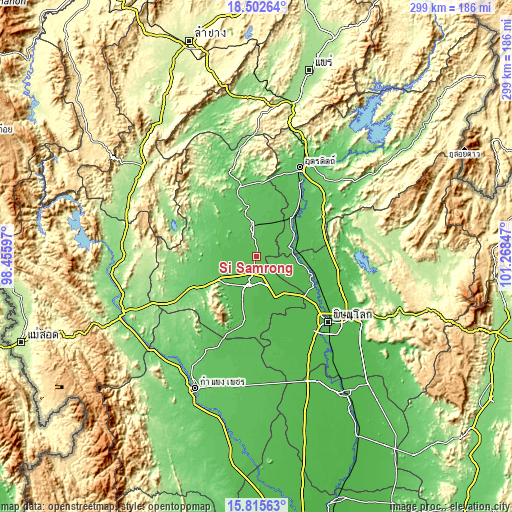 Topographic map of Si Samrong
