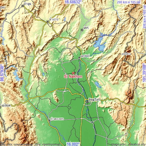 Topographic map of Si Nakhon