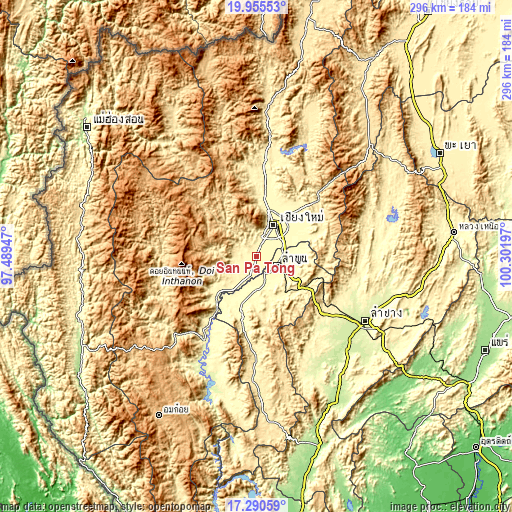 Topographic map of San Pa Tong