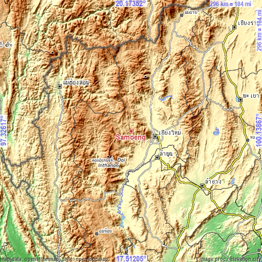 Topographic map of Samoeng