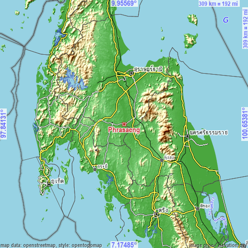 Topographic map of Phrasaeng