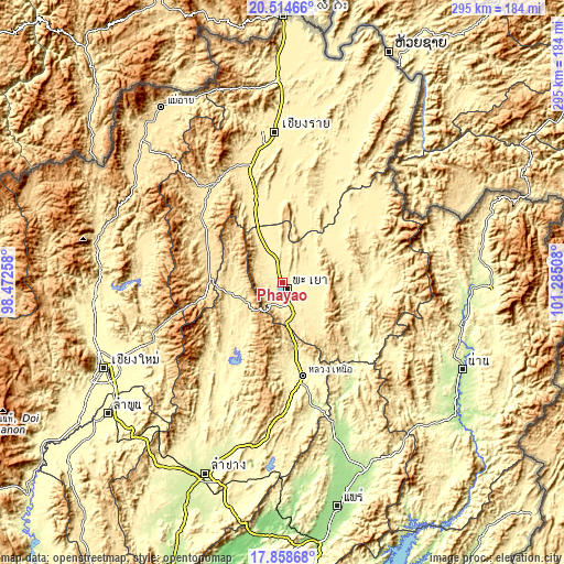 Topographic map of Phayao