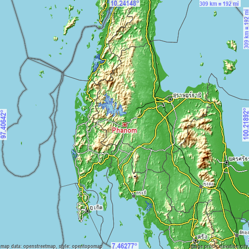 Topographic map of Phanom