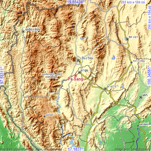 Topographic map of Pa Sang