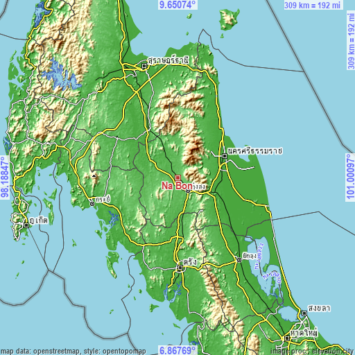 Topographic map of Na Bon