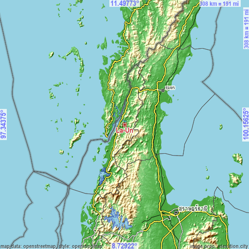 Topographic map of La-Un