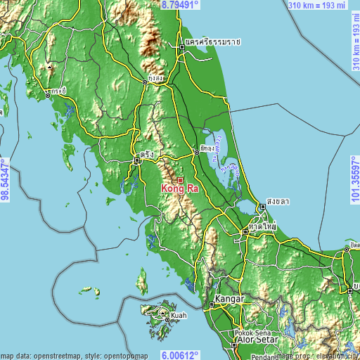 Topographic map of Kong Ra