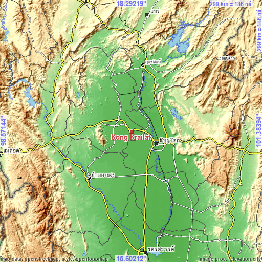 Topographic map of Kong Krailat