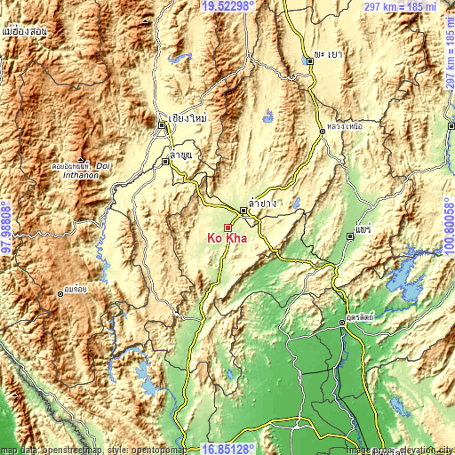 Topographic map of Ko Kha