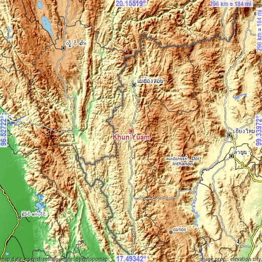 Topographic map of Khun Yuam