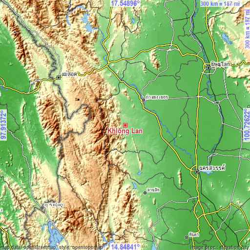 Topographic map of Khlong Lan