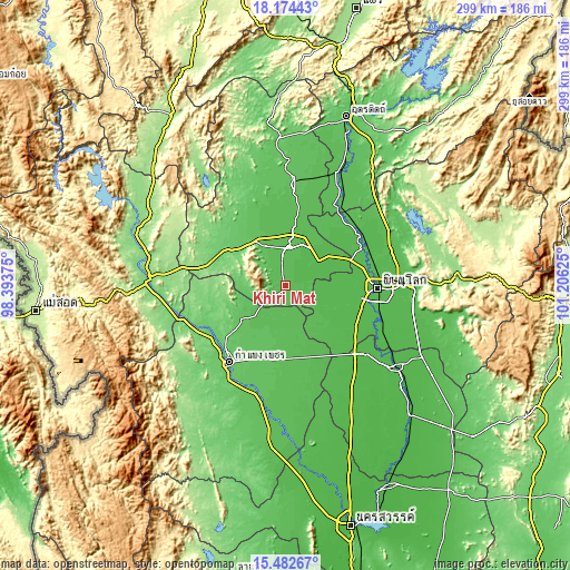 Topographic map of Khiri Mat