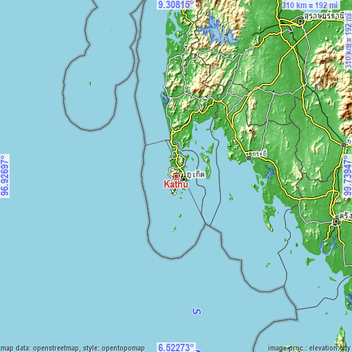 Topographic map of Kathu