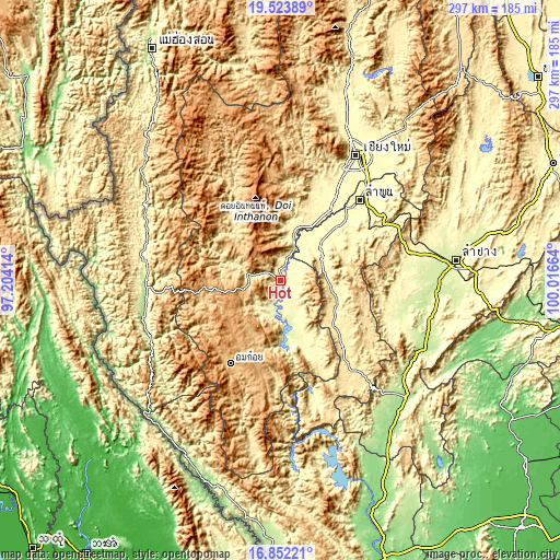 Topographic map of Hot