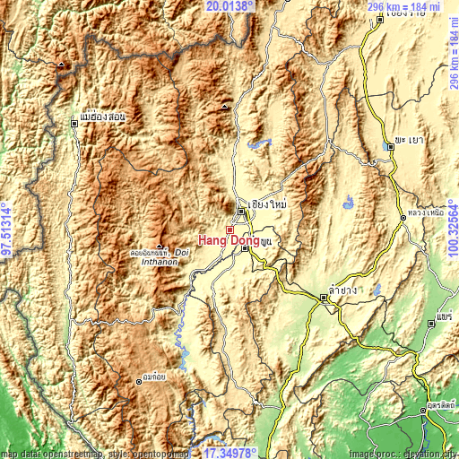 Topographic map of Hang Dong