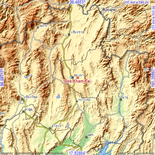 Topographic map of Dok Kham Tai