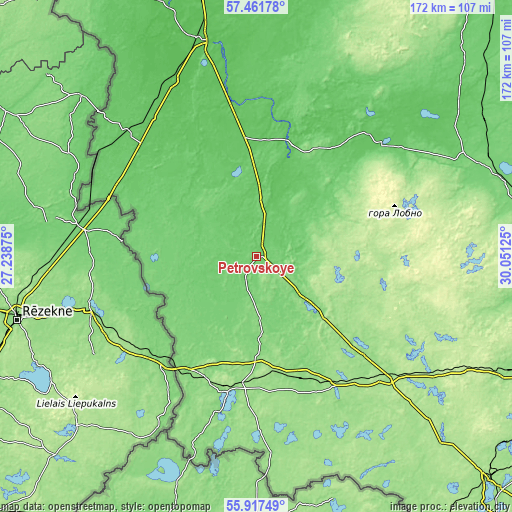 Topographic map of Petrovskoye