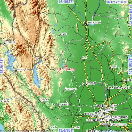 Topographic map of Dan Chang