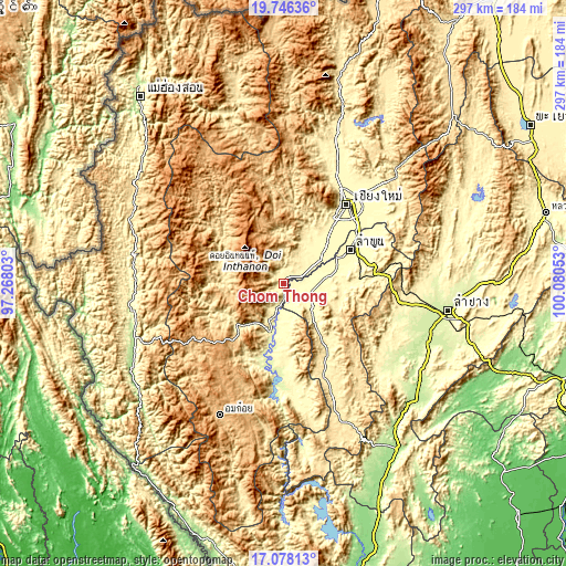 Topographic map of Chom Thong