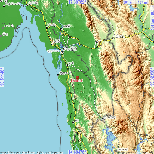 Topographic map of Dellok