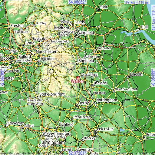 Topographic map of Walton