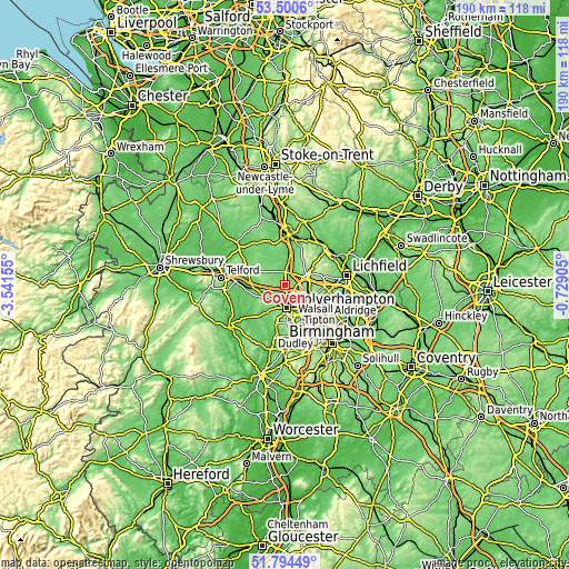 Topographic map of Coven