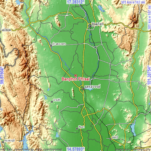 Topographic map of Banphot Phisai