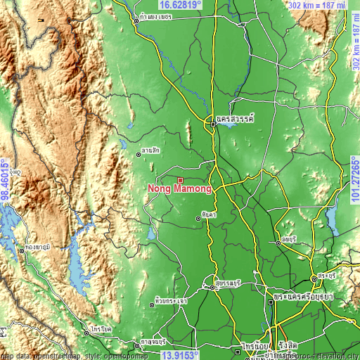 Topographic map of Nong Mamong