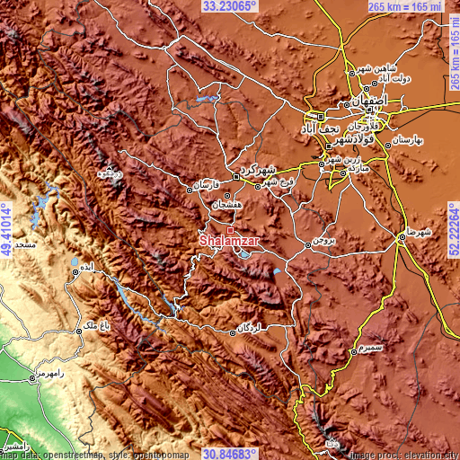 Topographic map of Shalamzār